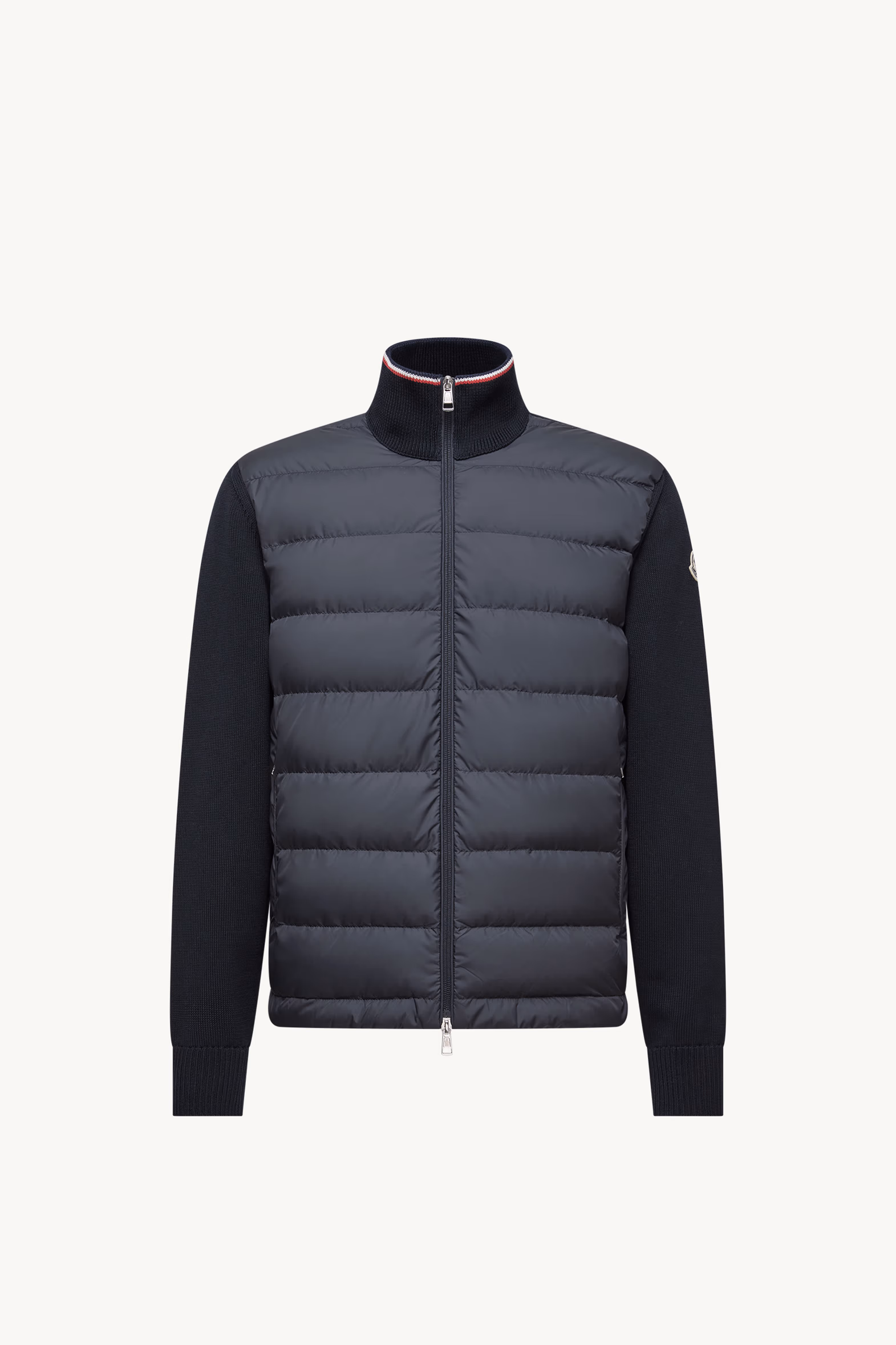 Cardigan zippé en coton matelassé Hommes Bleu Moncler 2